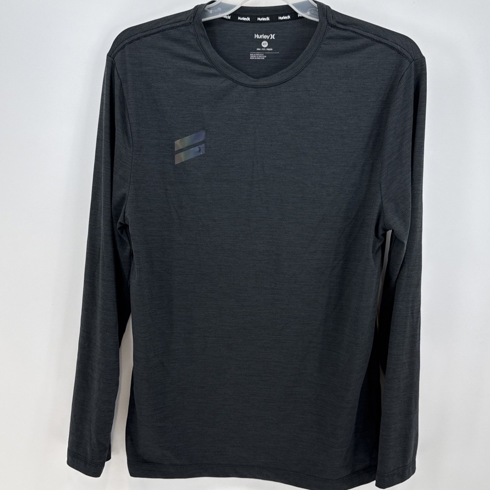 Hurley Men's Small Exist Performance Tee Gray Long Sleeve Shirt